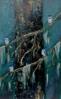 Uinujat, Öljy kankaalle, 80 x 45 cm, 2021